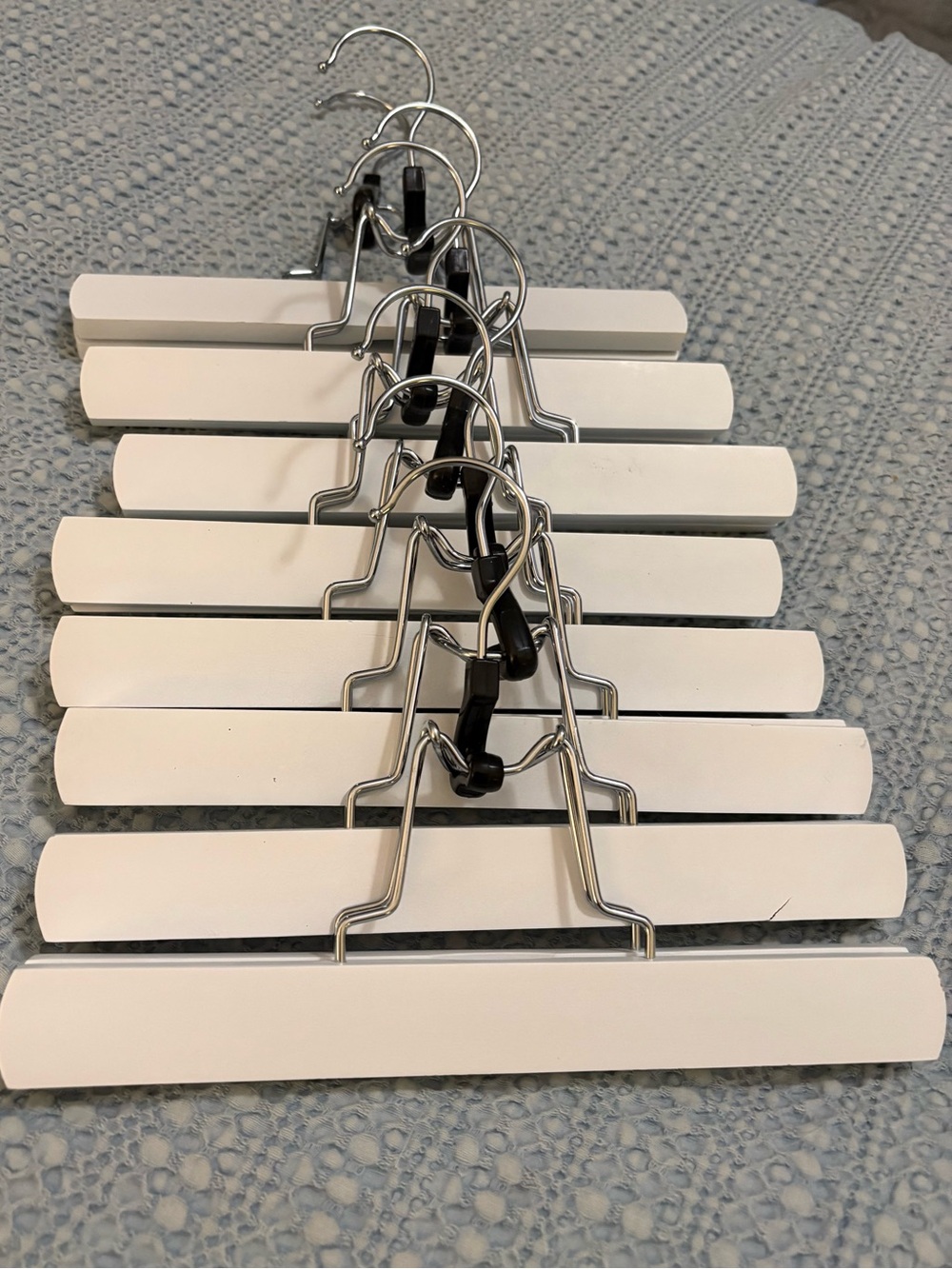 White Wooden Clip Hangers - Set of 10